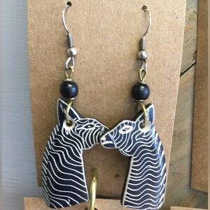 Black and White Zebra Earrings